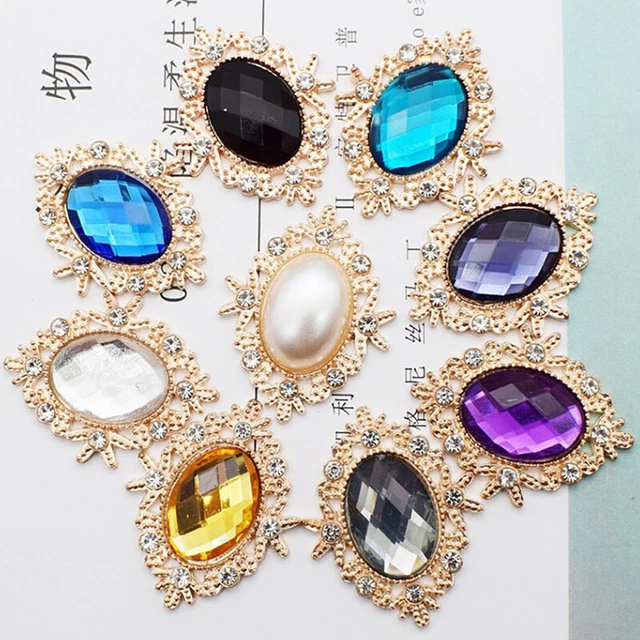25mm Rhinestone Cabochons Flatback Crystal Buttons Embellishments DIY Garment