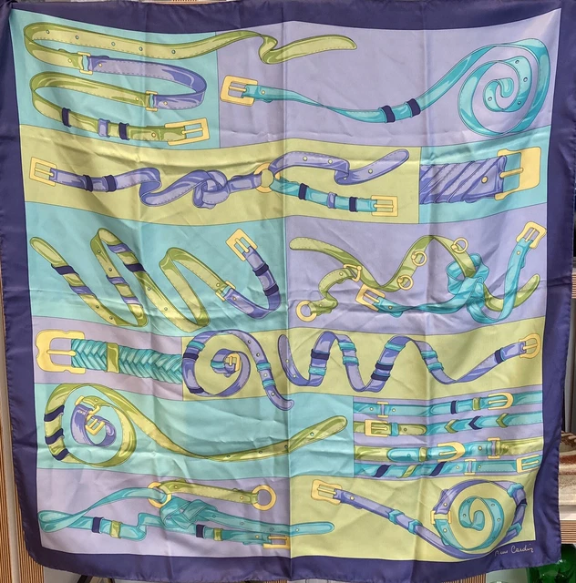 Foulard En Soie Pierre Cardin Vintage - 80x80 Cm - Multicouleur - Occasion Très Bon état