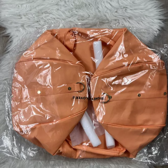 $326 NEW STONEY CLOVER CLASSIC DUFFLE BAG Peach Orange 4 Glitter Patch K A  T Y