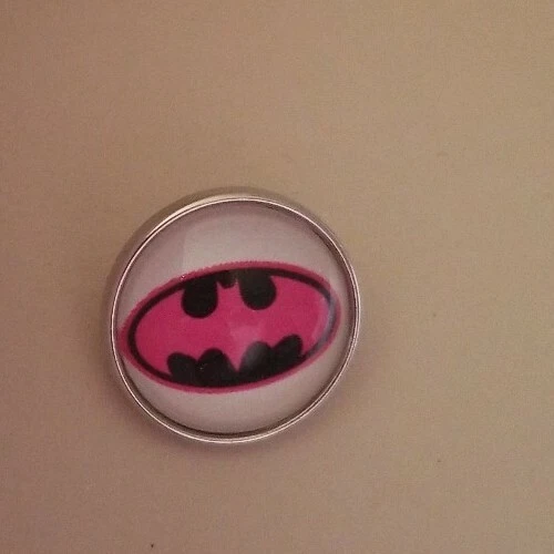 PINK Batman Snap Jewelry 18mm Button Charm Ginger,  Chunk, Noosa