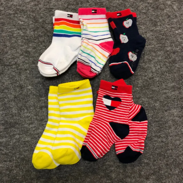 5 Pairs Tommy Hilfiger Toddlers Infants Socks Cotton Multicolor 12-24Months NWOT
