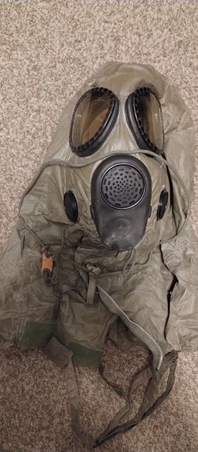 U. S. M-17 Gas Mask W/ Chemical Hood, Waterproof Bag, And Original Carry Bag #
