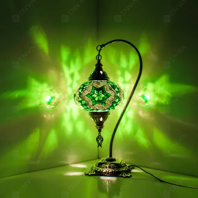 Lampada da tavolo a mosaico stile turco marocchino luce tiffany grande globo
