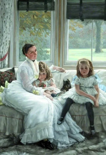 Dream-art Oil Jacques-Joseph-James-Tissot-Catherine-Smith-Gill-and-Two-of-Her-Ch