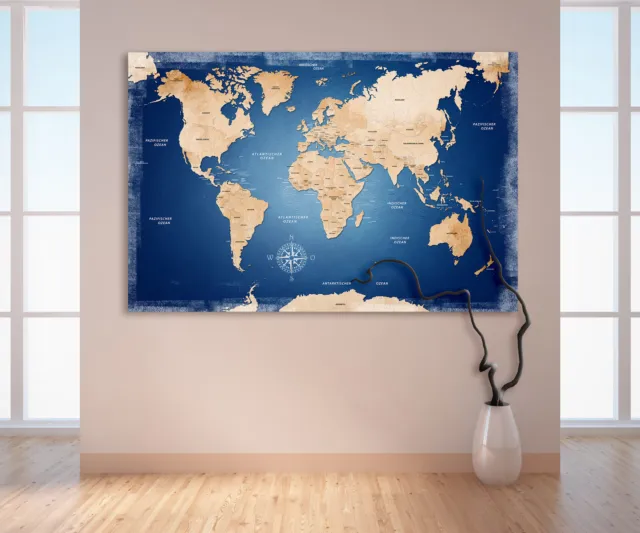 Leinwand Bild Erde Weltkarte Wand Bilder Modern Wohnzimmer Büro Kunstdruck