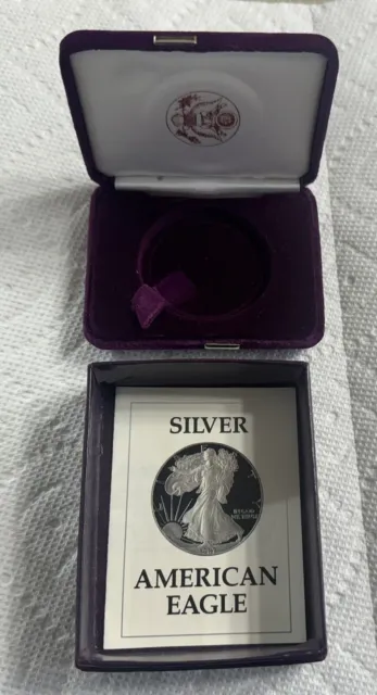 1987 S Proof Silver Eagle Box/Coa Ogp Only. No Coin