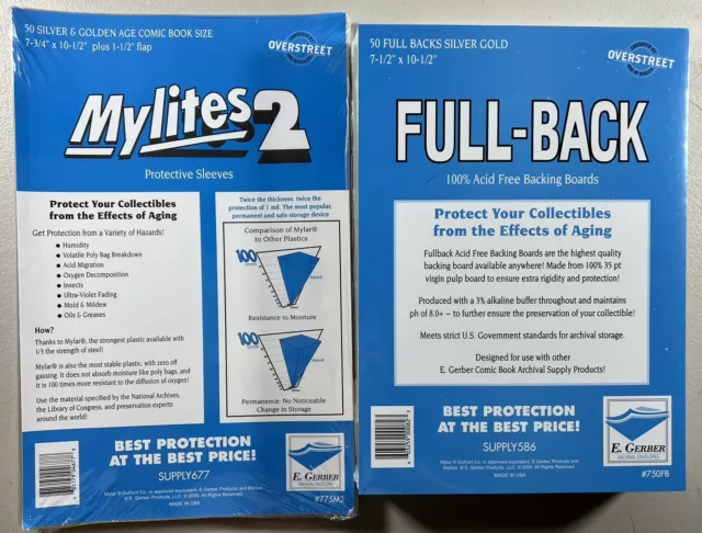 E. Gerber Mylites2 & Full-Back Silver/Golden Age (50pcs) Set 775M2/750FB 35pt