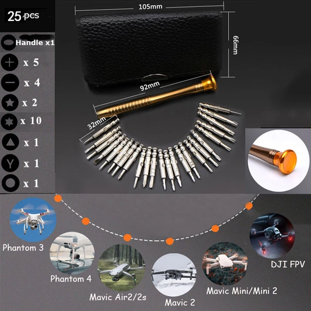 Juego de destornilladores para DJI Mavic Mini 2/AIR2/2S/Phantom 4 3 accesorios de drones YUN