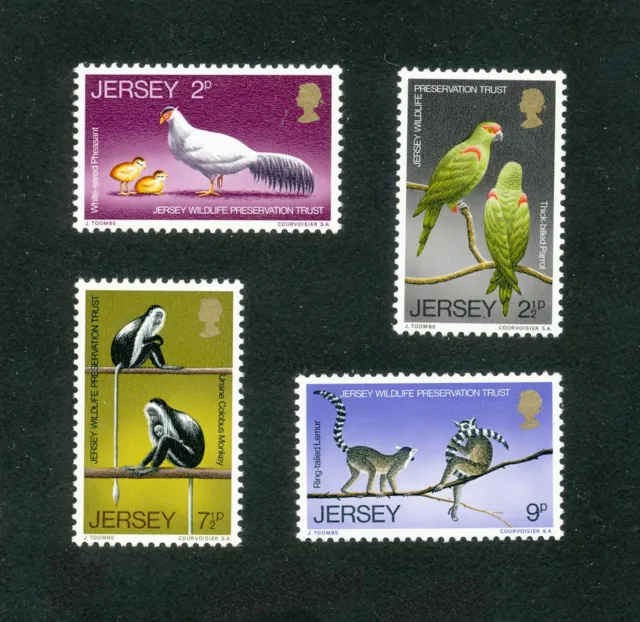 JERSEY - FAUNE Oiseaux Singes Lémuriens - 1971