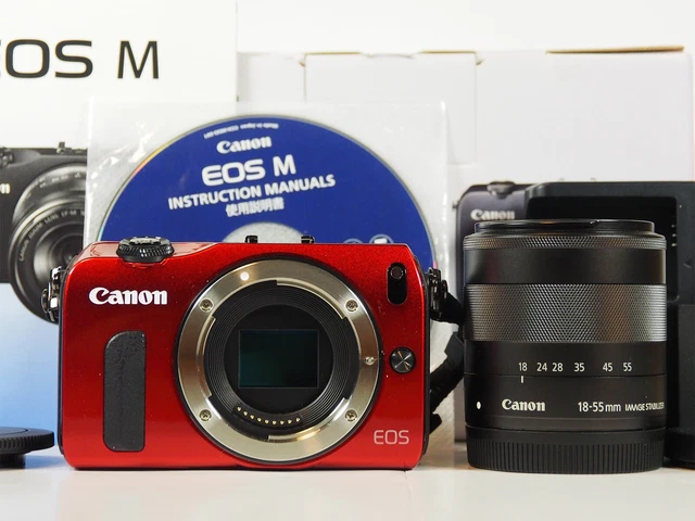 Canon EOS M Digital Camera RED 18-55mm STM Lens w/ Box [Near Mint] #Z149A