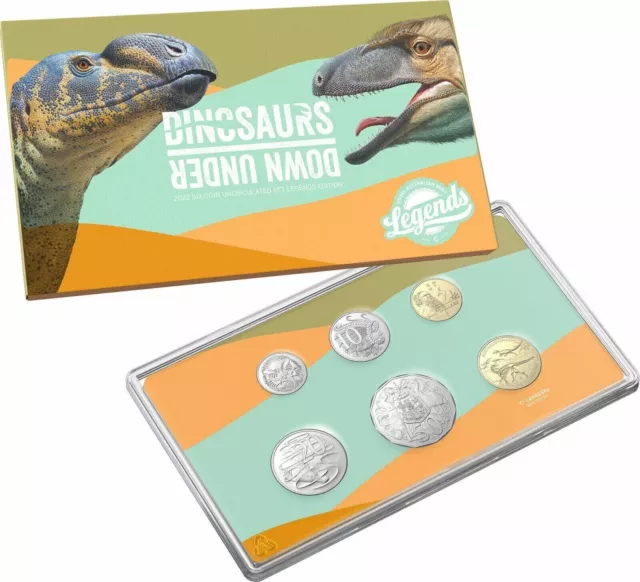 2022 Australian Dinosaurs 6 Coin Set - Annual Legends Ballot - Only 2022 Sets