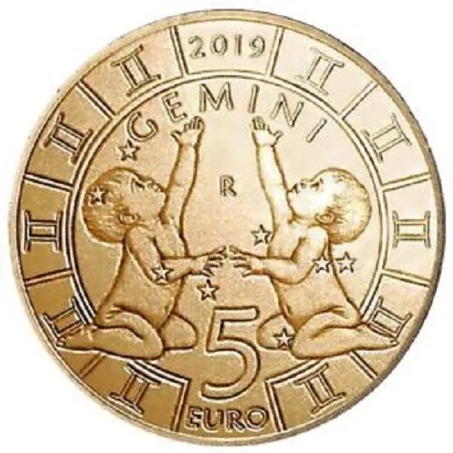San Marino 5 Euro 2019 Sternzeichen Zwilling Sondermünze