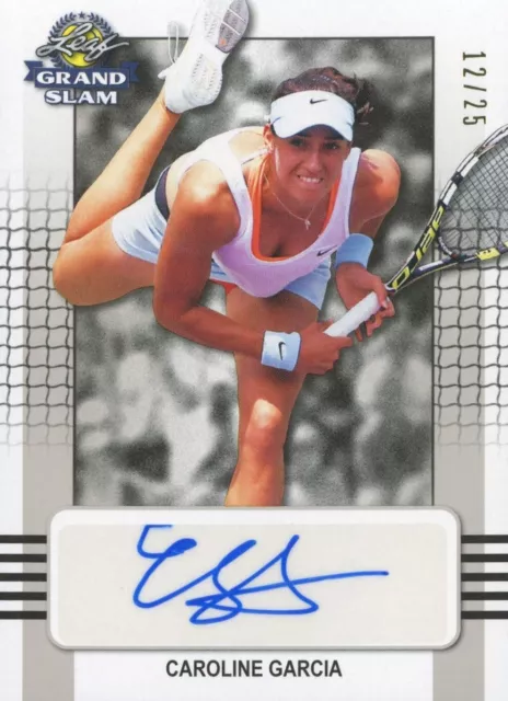 Carta Autografa Foglia 2018 Grand Slam Caroline Garcia #Ba-Cg1 Argento 12/25