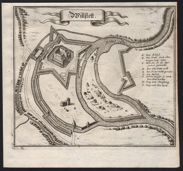 Willstätt Ortenaukreis Baden-Württemberg Engraving Incisione Merian 1650
