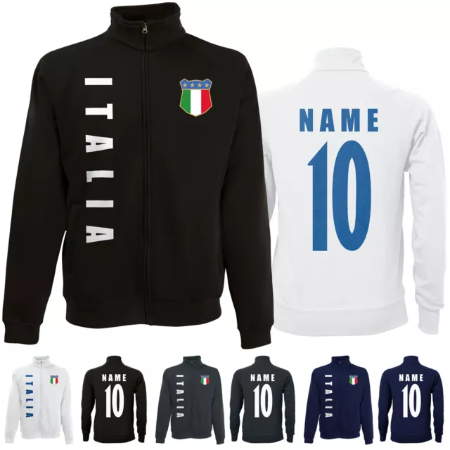 Italien ITALIA EM 2021 Sweat Jacke Trikot Name Nummer
