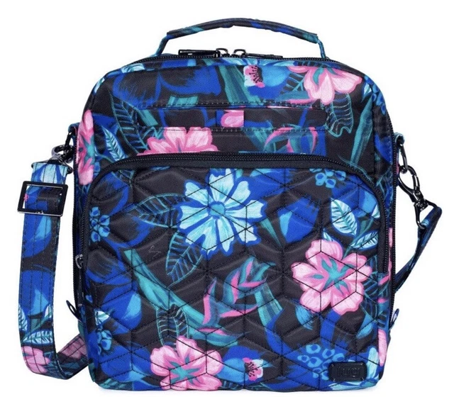 Lug Crossbody Ranger Bag In Resort Black Tropical Floral Print RFID Travel Purse