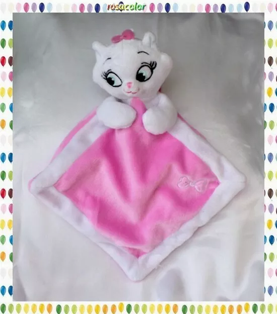 Doudou Plat Chat Marie Rose Et Blanc Aristochats Noeud Nicotoy Disney Baby