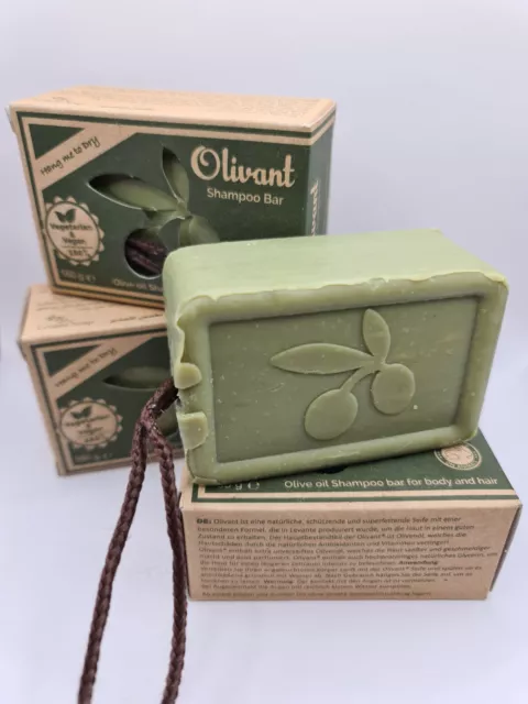 Olivant Shampoo Oliven Seife mit Schlaufe! Als Geschenk / Präsent! VEGANE-Soap