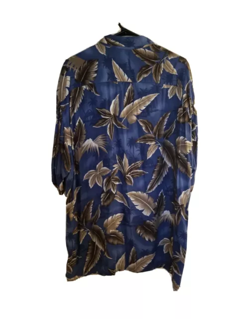 CAMPIA MODA MEN’S Size XL Shirt Short Sleeve Hawaiian Blue 100% Rayon ...