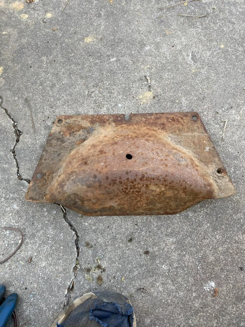 Unk manual standard? automatic? transmission lower dust cover sling guard 1970s?