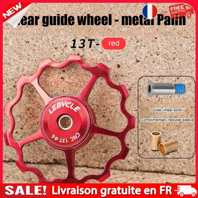 LEBYCLE 13T Vélo Dérailleur Arrière Poulie Guide Roulement Jockey Roue (Rouge)