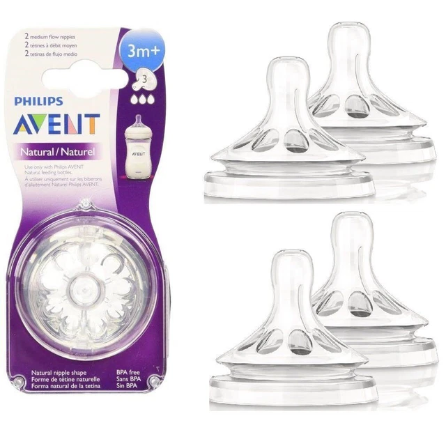 Philips Avent Natural Nipple Medium Flow - 4 Pack