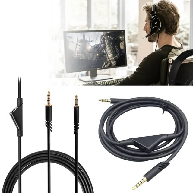 For Astro A10 A40 Replacement Gaming Headset Audio Mute Cable Aux Cord 2M 3.5mm