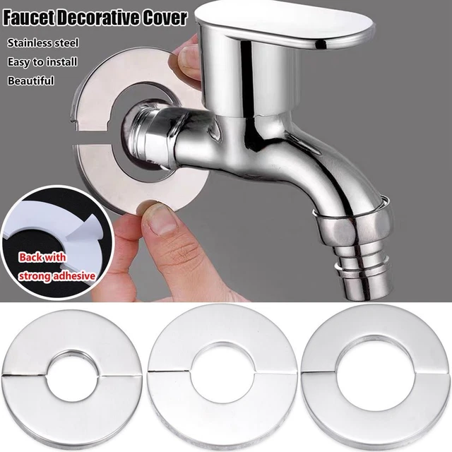 Steel Faucet Decorative Cover Faucet Accessories Pipe Wall Covers Faucet Decor