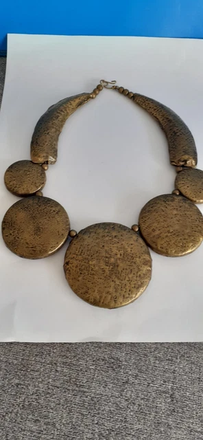 Collier Ancien Ethnique D’Afrique Du Nord – Grosses Perles Ambre – Pièce Rare D’occasion