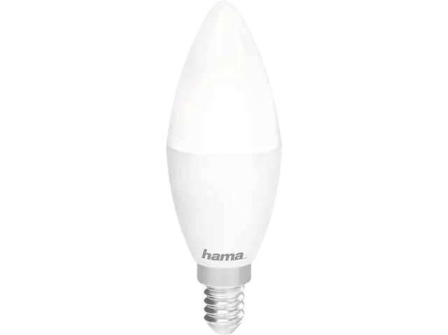 Bombilla inteligente - Hama E14, WiFi, Luz regulable, 5.5W, Alexa/Google, Blanco