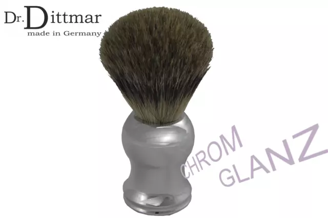 Dr.Dittmar Pennello da Barba Silberzupf Tasso 22mm Lucido Cromato Germania