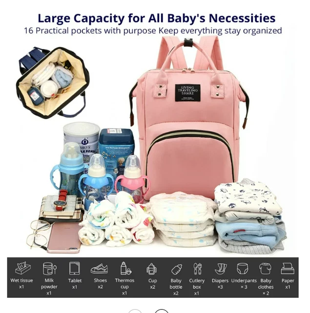 Large Capacity Baby Nappy Diaper Bag Mummy Maternity Travel Changing Waterproof