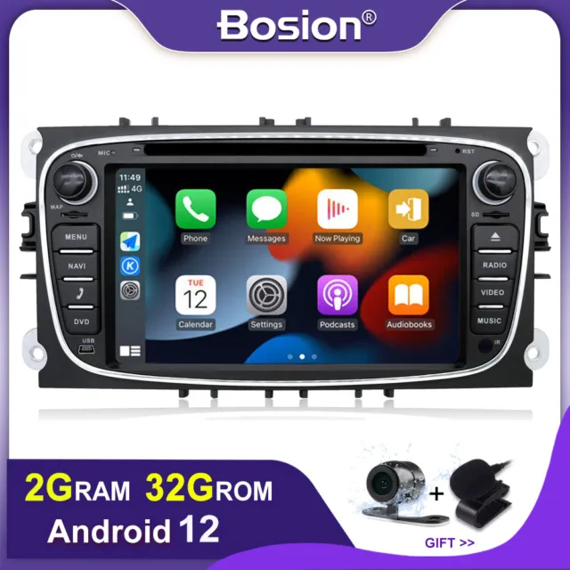 7'' Autoradio Per Ford Focus S-MAX C-MAX Kuga Android 12 Navigatore GPS DVD WIFI