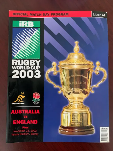 Rugby World Cup 2003 England v Australia - Final - Official Match Day Programs