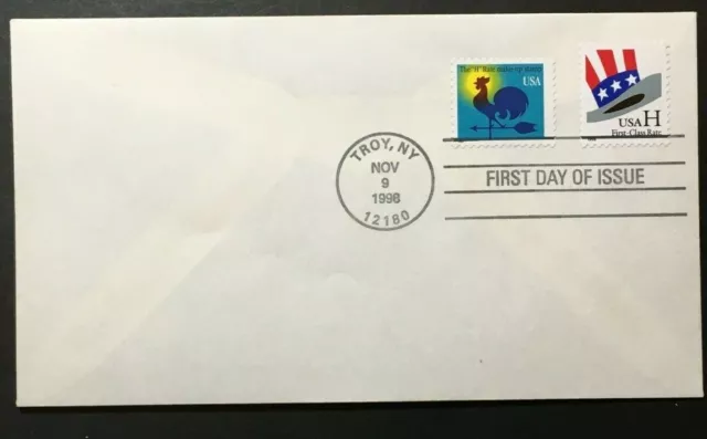 US FDC #3257 & 3260 Weather Vane and Uncle Sam's Hat; Unaddressed