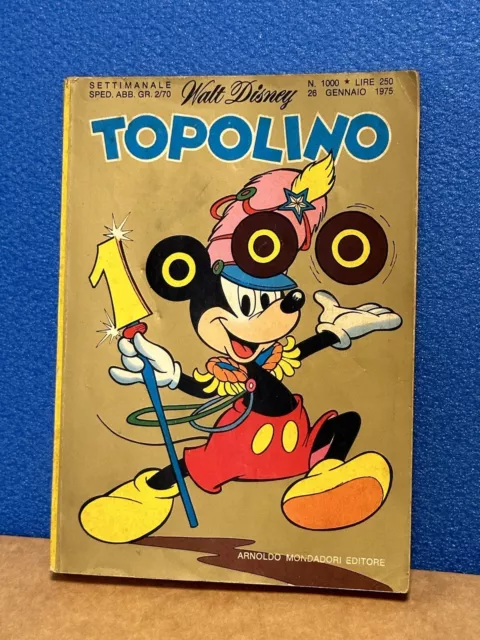 Topolino Walt Disney n. 1000 26 Gennaio 1975, Nuovo Fiammante, Vintage