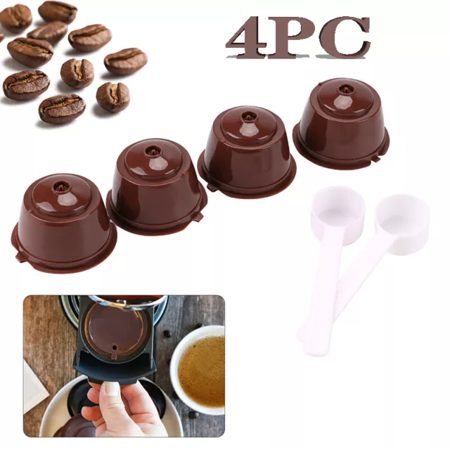 4PCS Reusable Filter Pods Refillable Coffee Capsule Cup For Dolce Gusto Nescafe