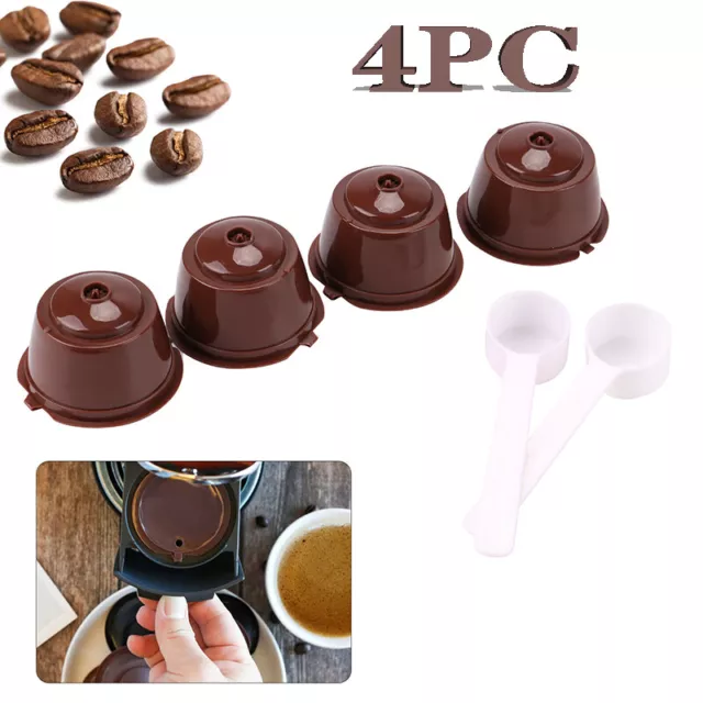 Reusable Filter Pods Refillable Coffee Capsule Cup For Dolce Gusto Nescafe 4Pcs