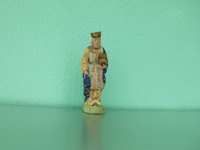 Ancien Santon Devineau - Melchior (Roi Mage) - Hauteur 11cm - Crèche