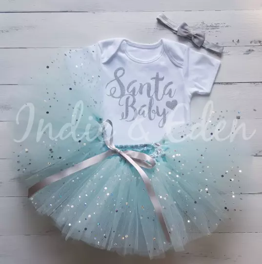 Ensemble gilet tenue de Noël bébé tutu père fille bébé accessoire photo gâteau éclat