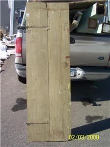 early 19th century batten board door - original hinges