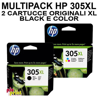 HP 305XL ORIGINALE PROMO MULTIPACK 1 nero XL + 1 colore XL - Envy 6020 DJ 2720