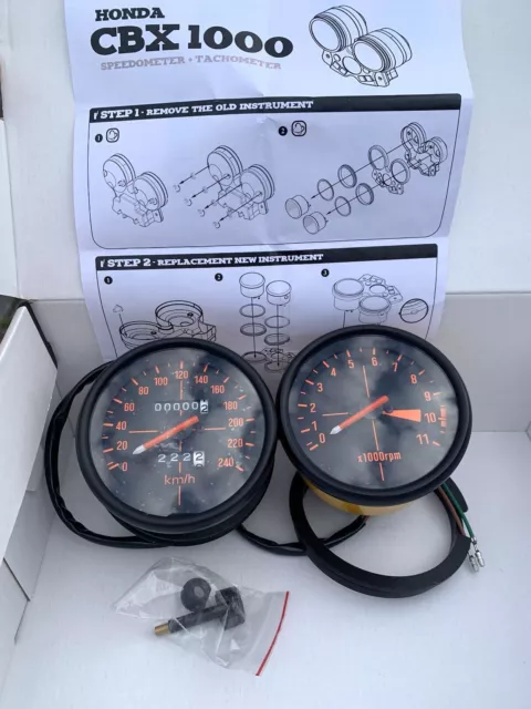 Pre-Order Gauge Meter Speedometer KMH & Tachometer Set Honda CBX 1000 1050