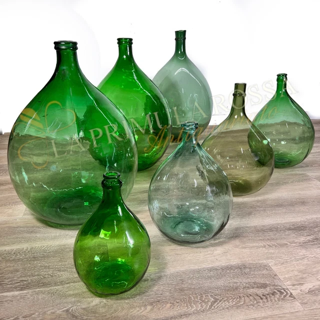 Dama Verre 5L - Damigiana Avec Bouchon Hermétique Et Panier Pour Vin, Huile, Liqueur