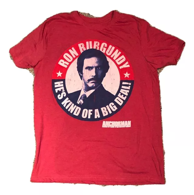 Anchorman Ron Burgundy Movie Film Tee T-shirt Shirt Sz L Size Large Will Ferrell