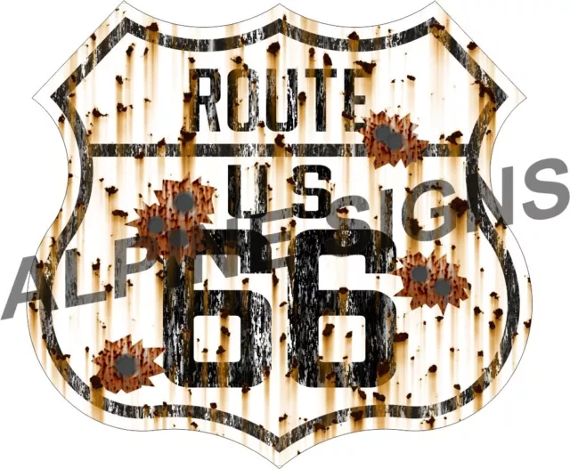 Vintage Highway Route 66 Bullet Holes sticker decal 3.2"x3"