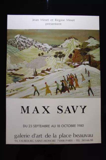 Affiche  Originale MAX SAVY  Galerie MINET  Place Beauvau 1980