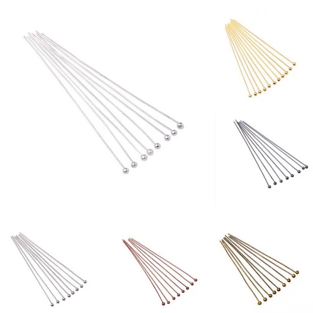 Gold Ball Pins 2 Inch Eye Pins Earring Jewelry Making  Women