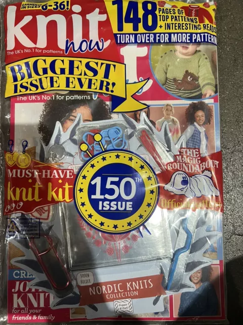 Knit Now magazine #150 2022 150th Biggest Issue Ever! + Nordic Knits Kit & more