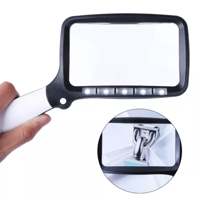 Lighted Magnifying Glass 2X Handheld Large Reading Magnifying Glasses with 5 LED 3